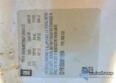 2011 Chevrolet Camaro Lt из США, поврежденный, VIN 2G1FB1ED6B9110994